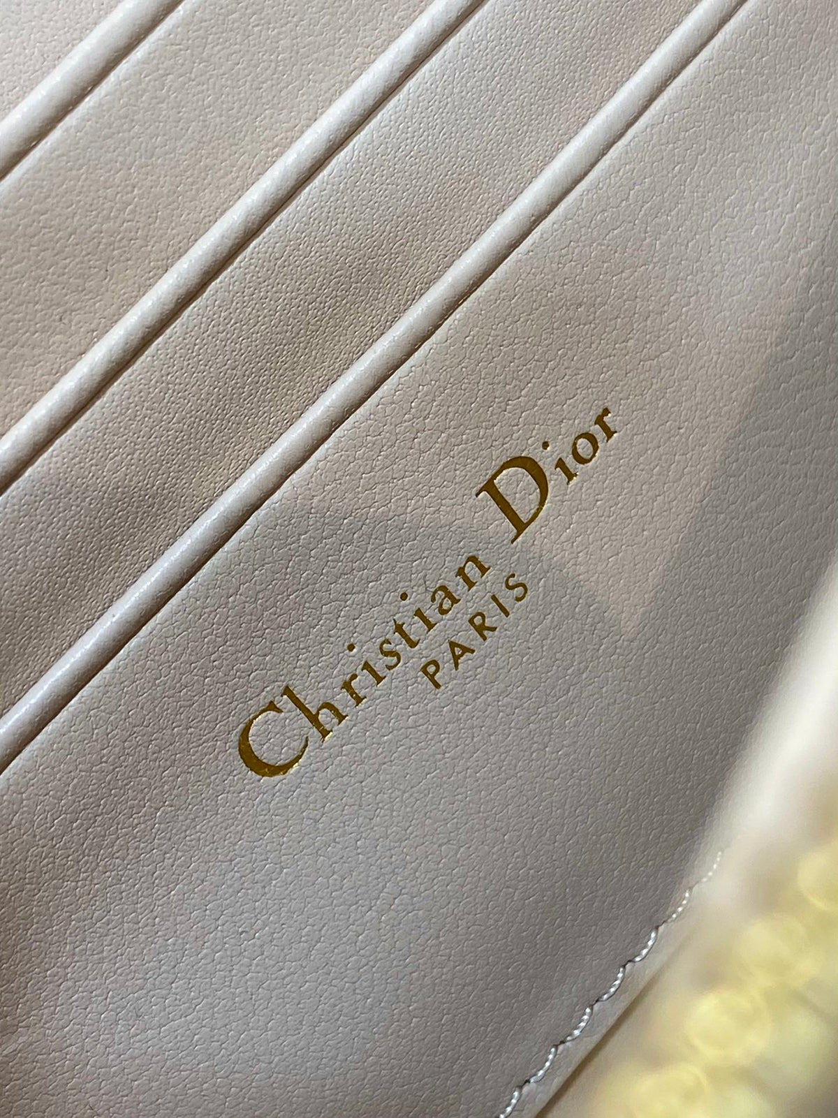 Dior Miss Caro Mini 17 Bag in Powder Beige Macrocannage Lambskin
