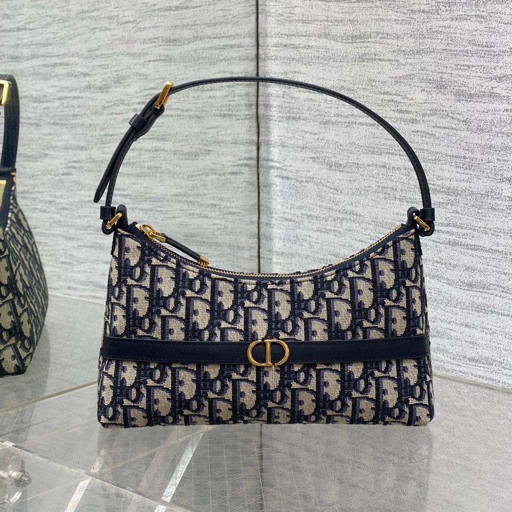 Dior Montaigne Cigale Mini 24 Bag in Blue Oblique Jacquard