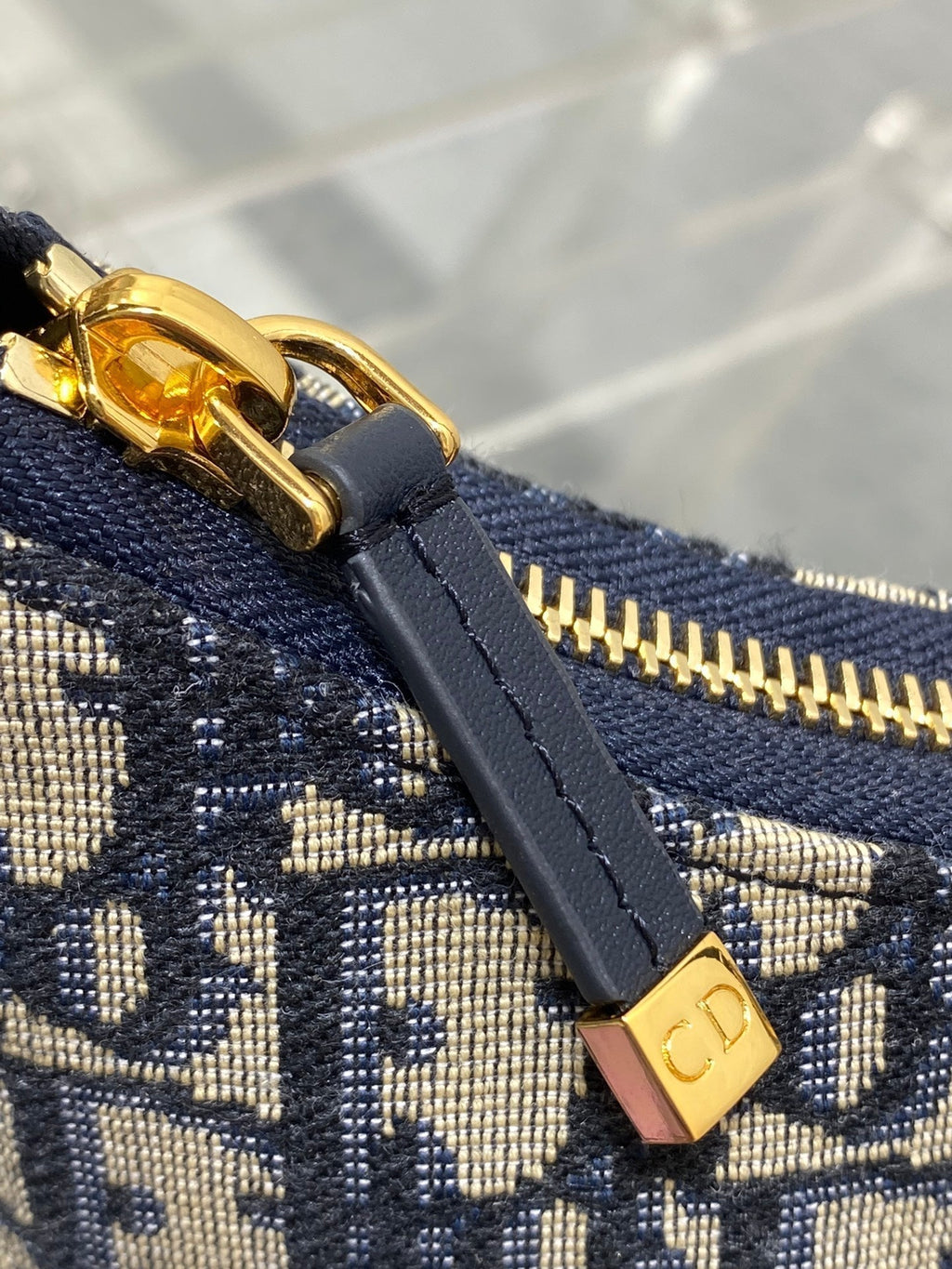 Dior Montaigne Cigale Mini 24 Bag in Blue Oblique Jacquard