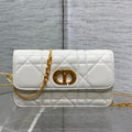 Dior Montaigne Avenue Mini 19 Bag in White Calfskin with Gold Hardware