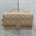 Dior Mini Bag 24 in Camel Beige Patent Cannage Calfskin