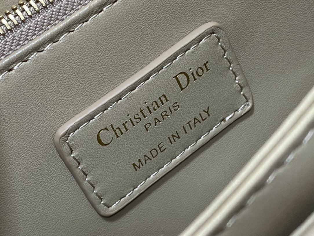 Dior Mini Bag 24 in Camel Beige Patent Cannage Calfskin