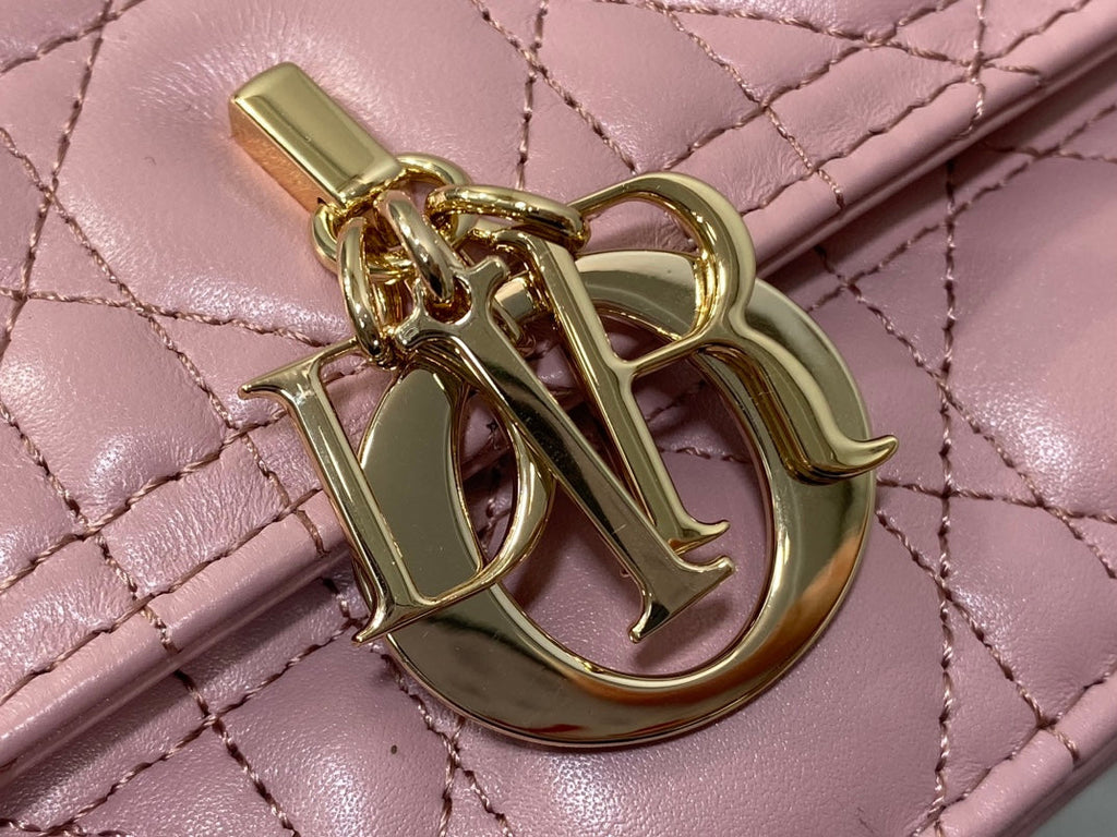 Dior Mini Bag 24 in Rose Pink Patent Cannage Calfskin