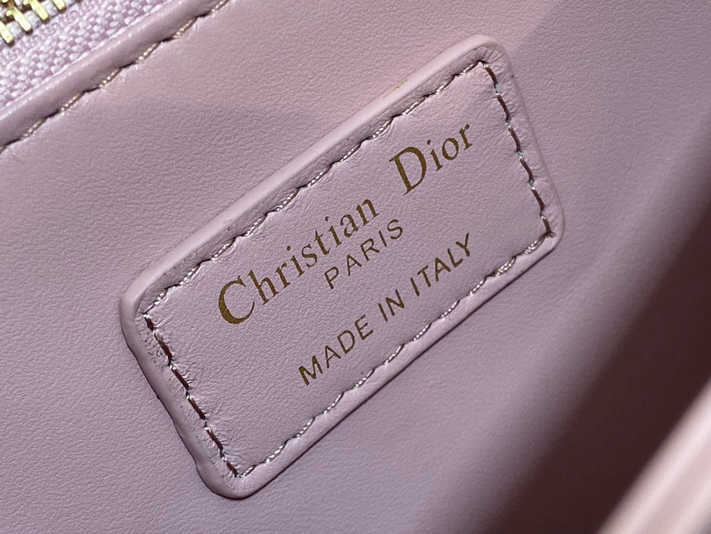 Dior Mini Bag 24 in Rose Pink Patent Cannage Calfskin