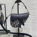 Saddle 19 Bag with Strap Blue Oblique Jacquard