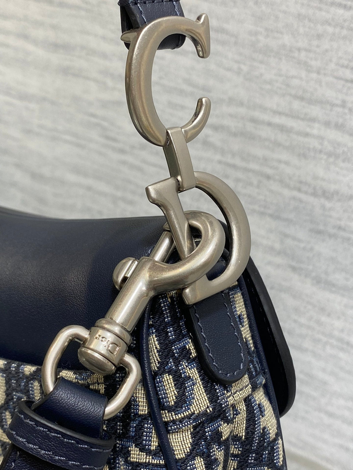 Saddle 19 Bag with Strap Blue Oblique Jacquard