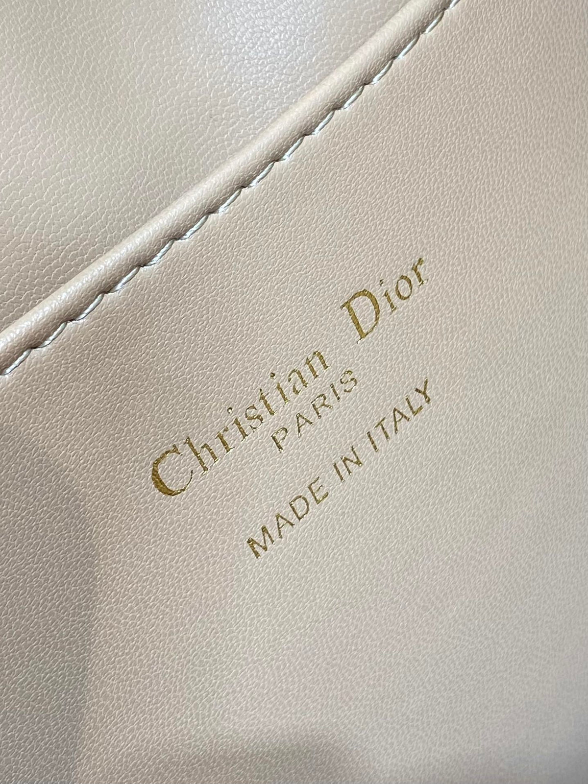 Dior Medium 25 Caro Backpack Almond Beige Macrocannage Lambskin