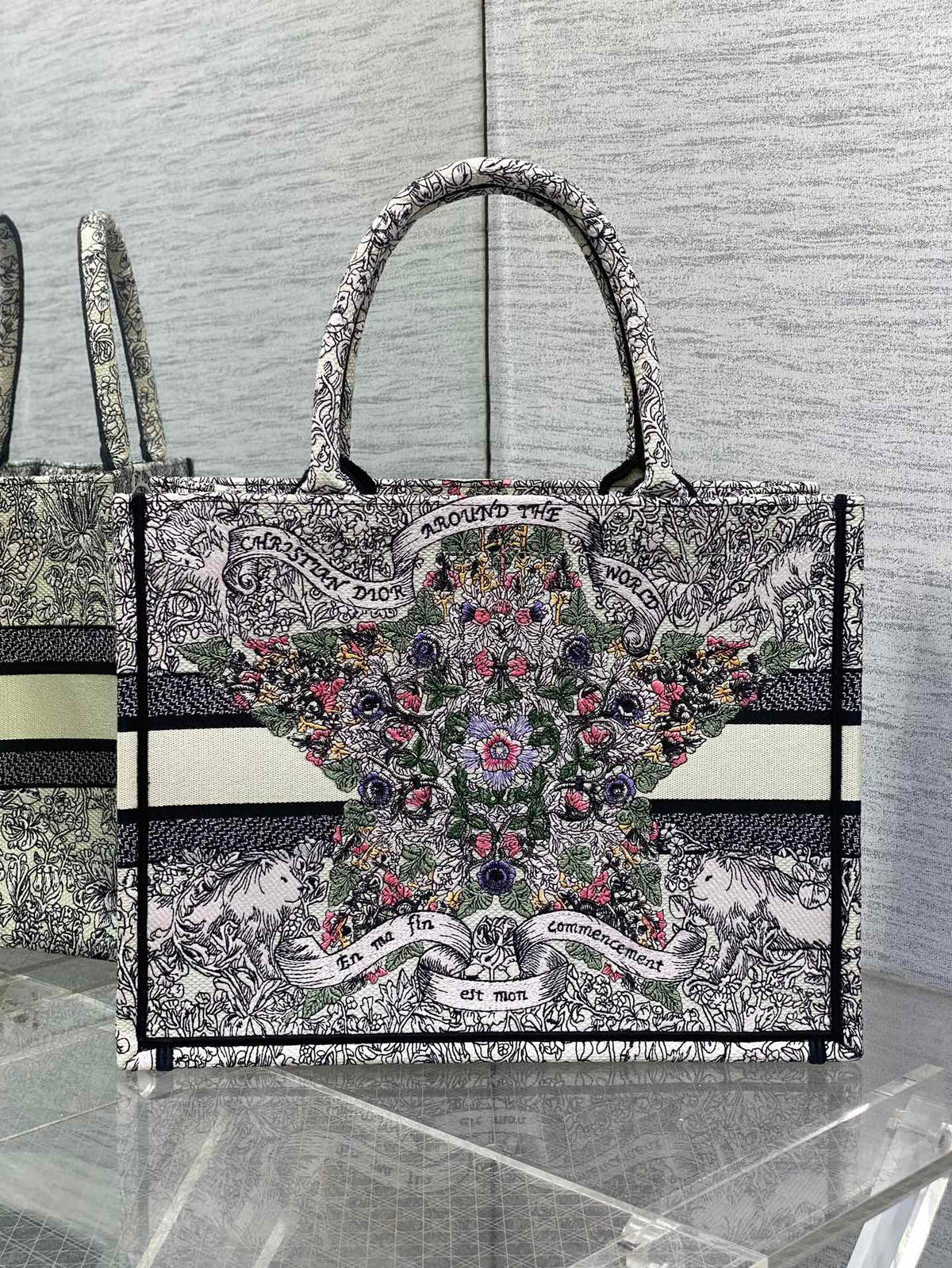 Dior Meidum 36 Book Tote in Colorful Canvas 226290