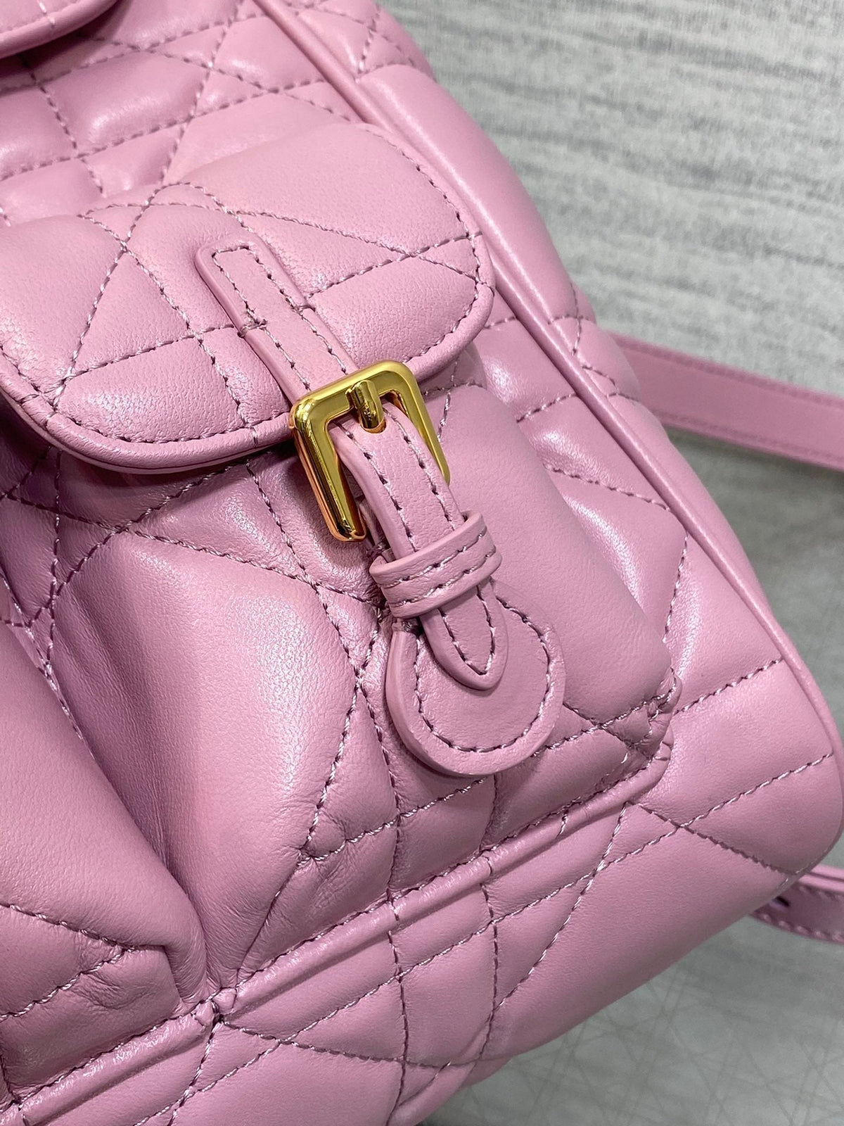 Dior Medium 25 Caro Backpack Flamingo Pink Macrocannage Lambskin