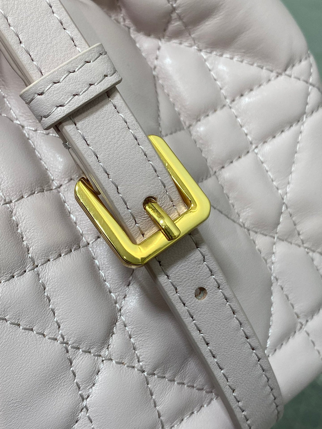 Dior Montaigne Mini 18 Bucket Bag with Drawstring in Baby Pink Lambskin
