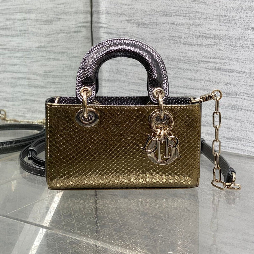 Dior Medium 16 Lady Bag in Gold Metallic Lambskin