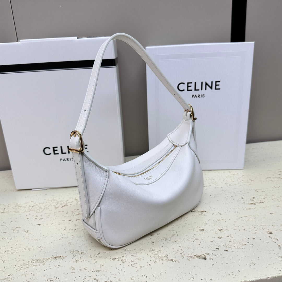 Celine Mini 19 Romy in White Supple Calfskin Bag