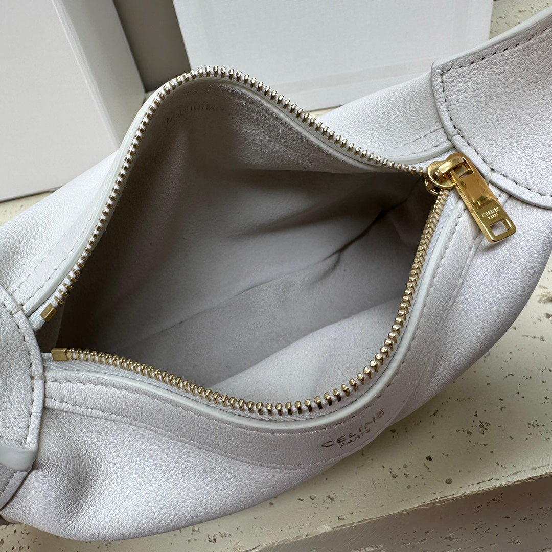 Celine Mini 19 Romy in White Supple Calfskin Bag