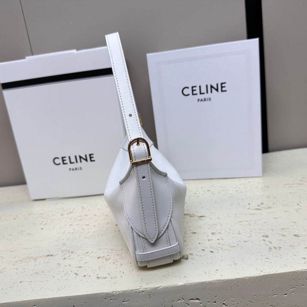Celine Mini 19 Romy in White Supple Calfskin Bag