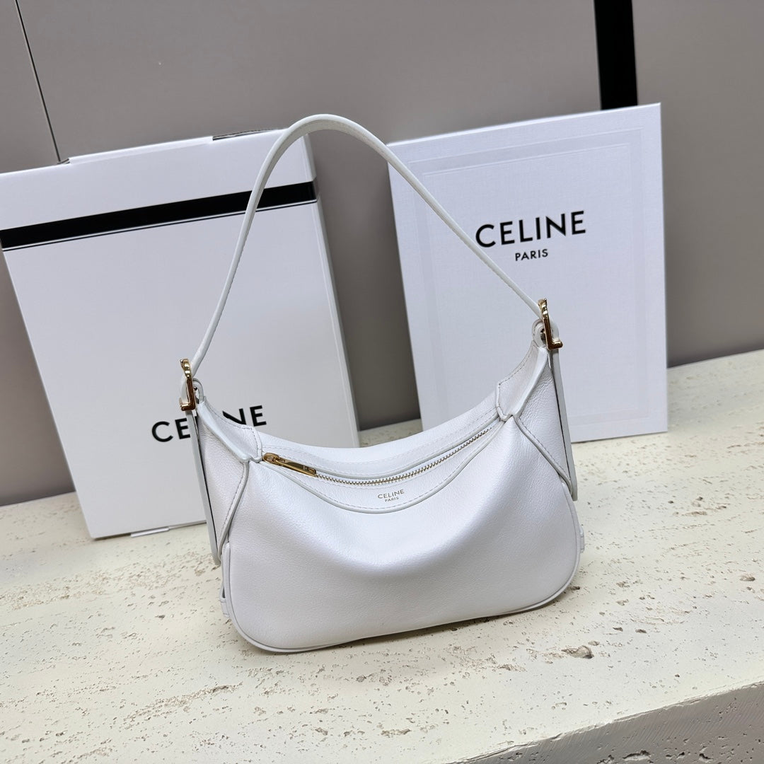 Celine Mini 19 Romy in White Supple Calfskin Bag