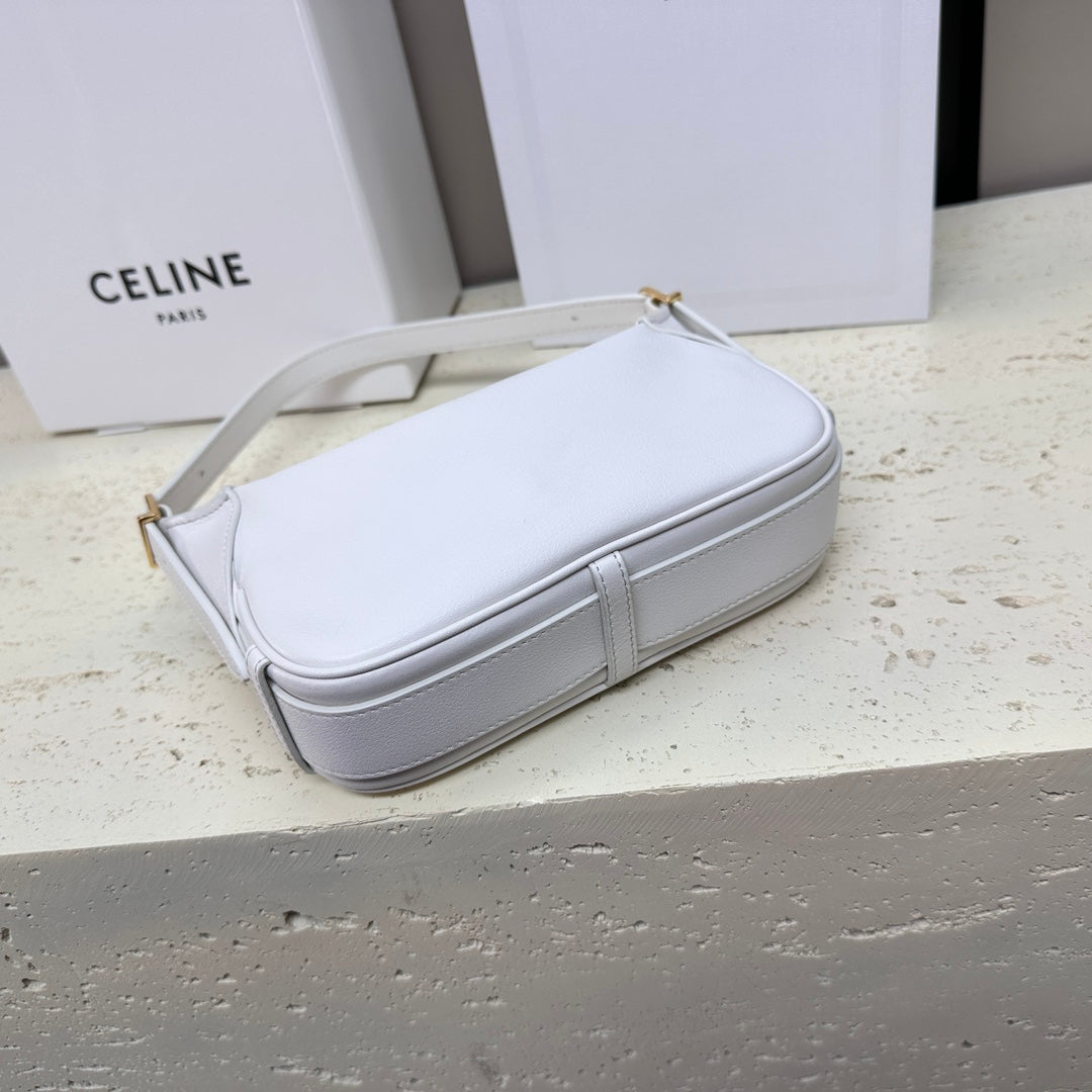 Celine Mini 19 Romy in White Supple Calfskin Bag