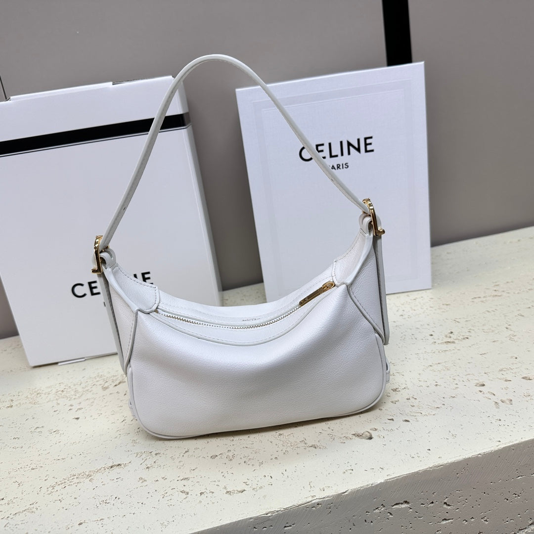 Celine Mini 19 Romy in White Supple Calfskin Bag
