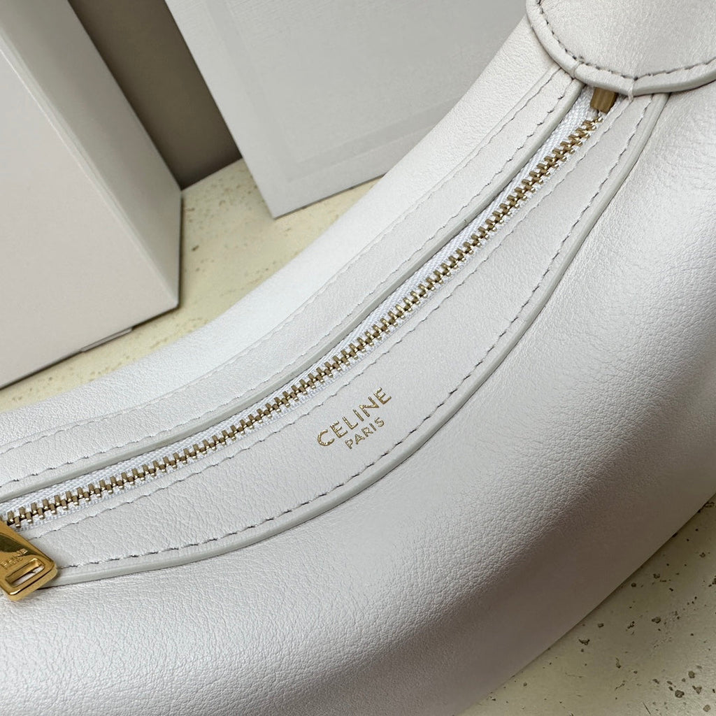 Celine Mini 19 Romy in White Supple Calfskin Bag