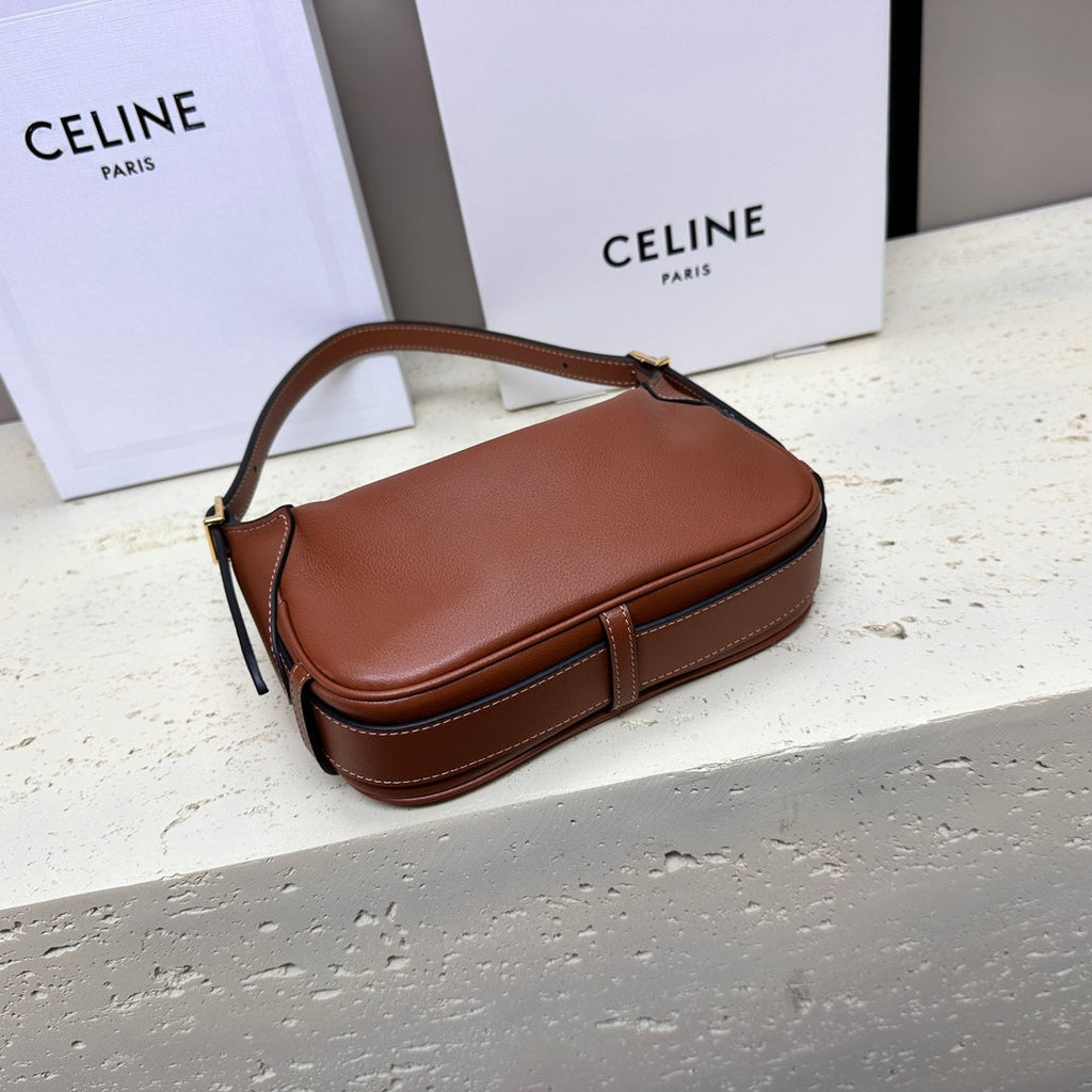 Celine Mini 19 Romy in Bronze Brown Supple Calfskin Bag