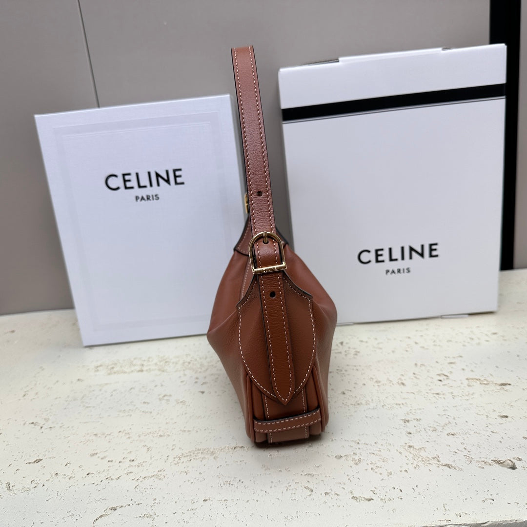 Celine Mini 19 Romy in Bronze Brown Supple Calfskin Bag