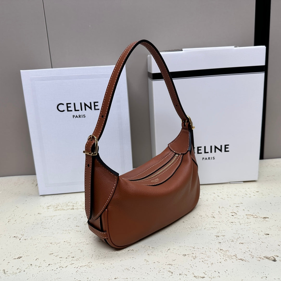 Celine Mini 19 Romy in Bronze Brown Supple Calfskin Bag