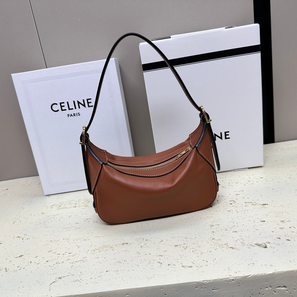 Celine Mini 19 Romy in Bronze Brown Supple Calfskin Bag