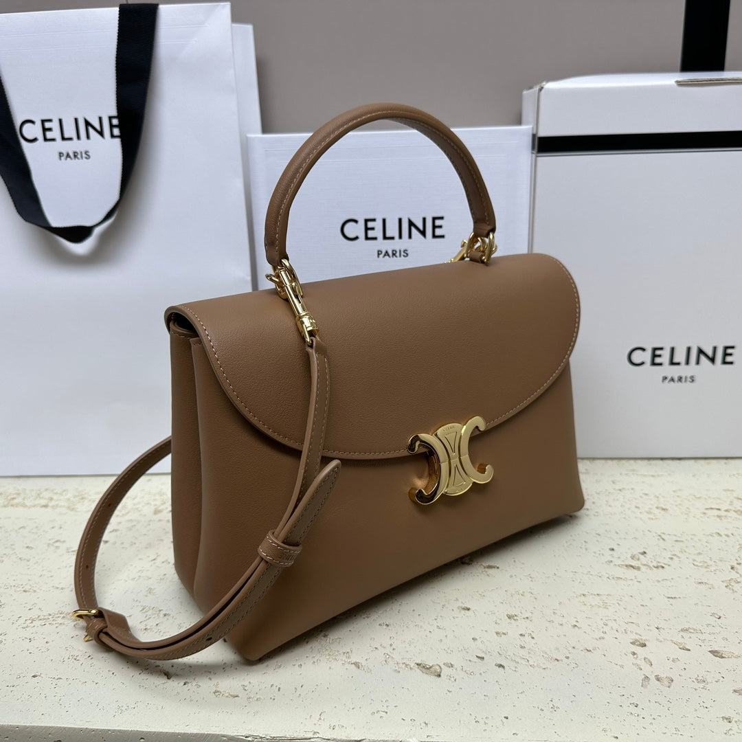 Celine Nino Teen Medium 25 Bag in Chocolate Brown Solf Calfskin