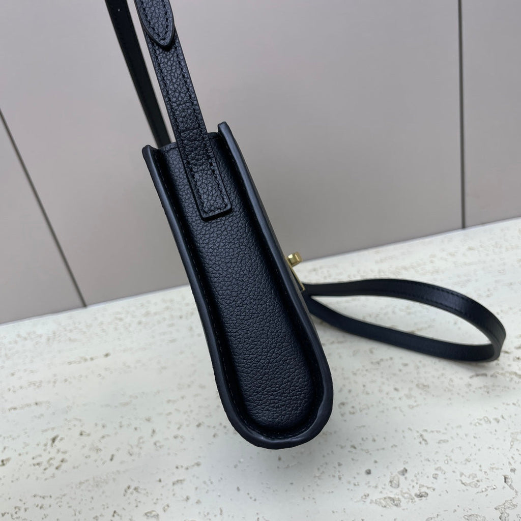 Celine Mini 18 Strap Pochette in Black Supple Calfskin Bag