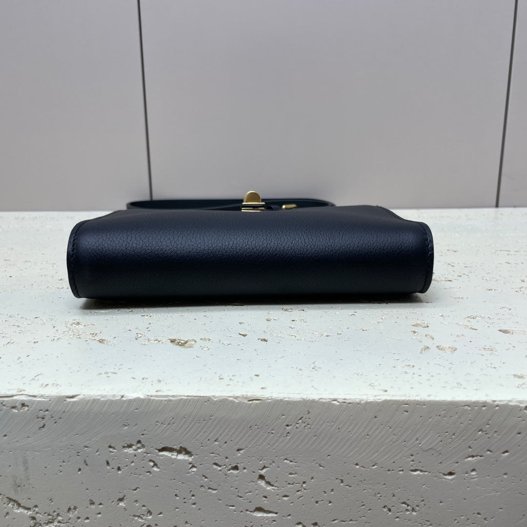 Celine Mini 18 Strap Pochette in Black Supple Calfskin Bag