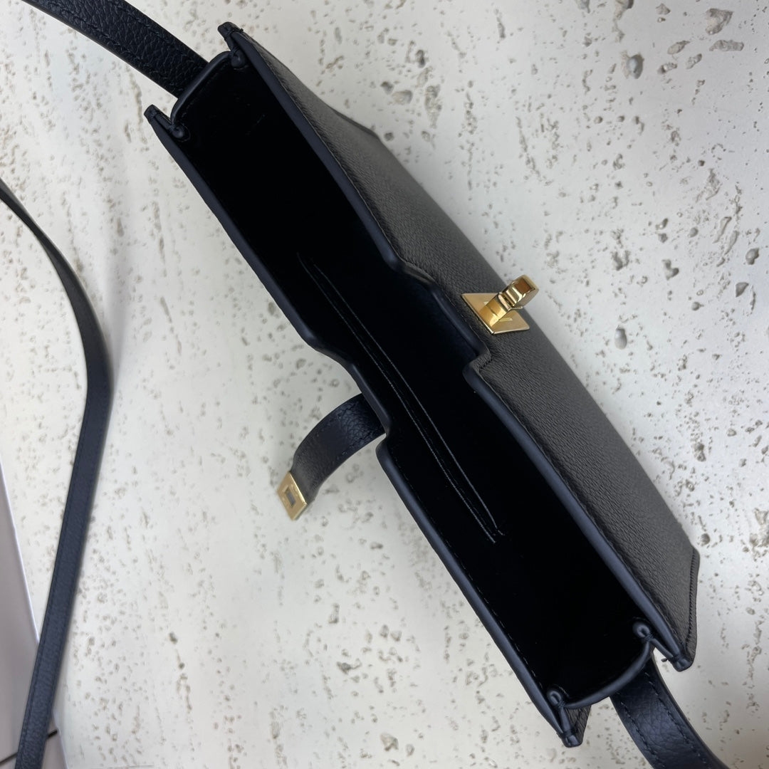 Celine Mini 18 Strap Pochette in Black Supple Calfskin Bag