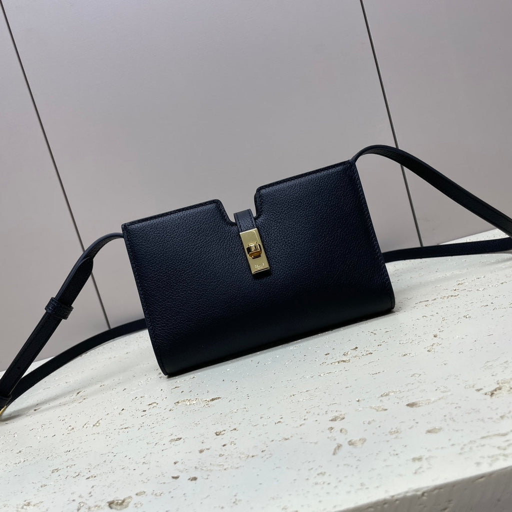 Celine Mini 18 Strap Pochette in Black Supple Calfskin Bag