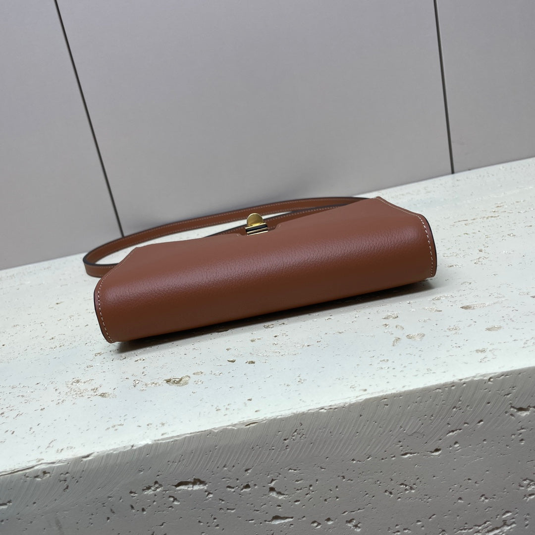 Celine Mini 18 Strap Pochette in Bronze Brownn Supple Calfskin Bag