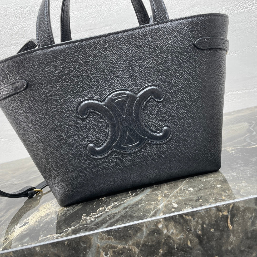 Celine Mini Cabas Anaïs Cuir Triomphe 21 in Black Grained Calfskin Bag