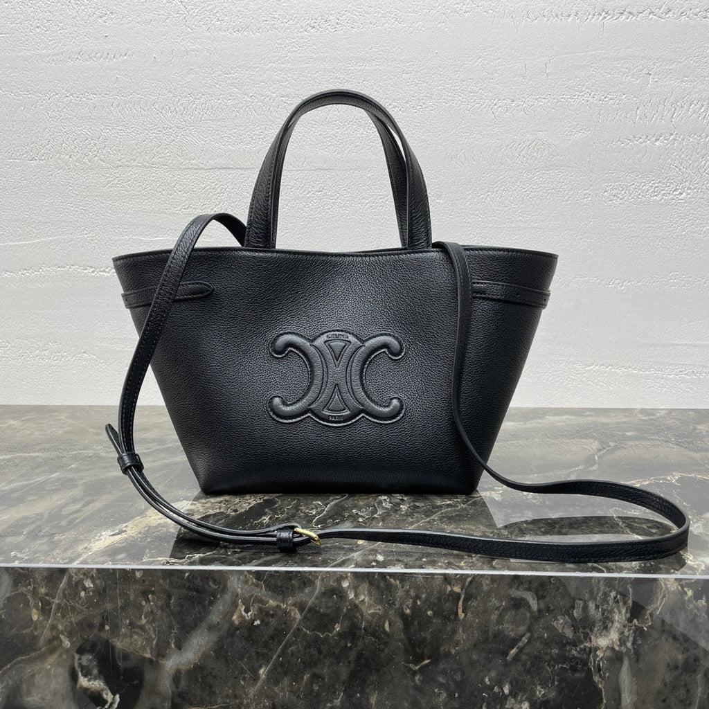 Celine Mini Cabas Anaïs Cuir Triomphe 21 in Black Grained Calfskin Bag
