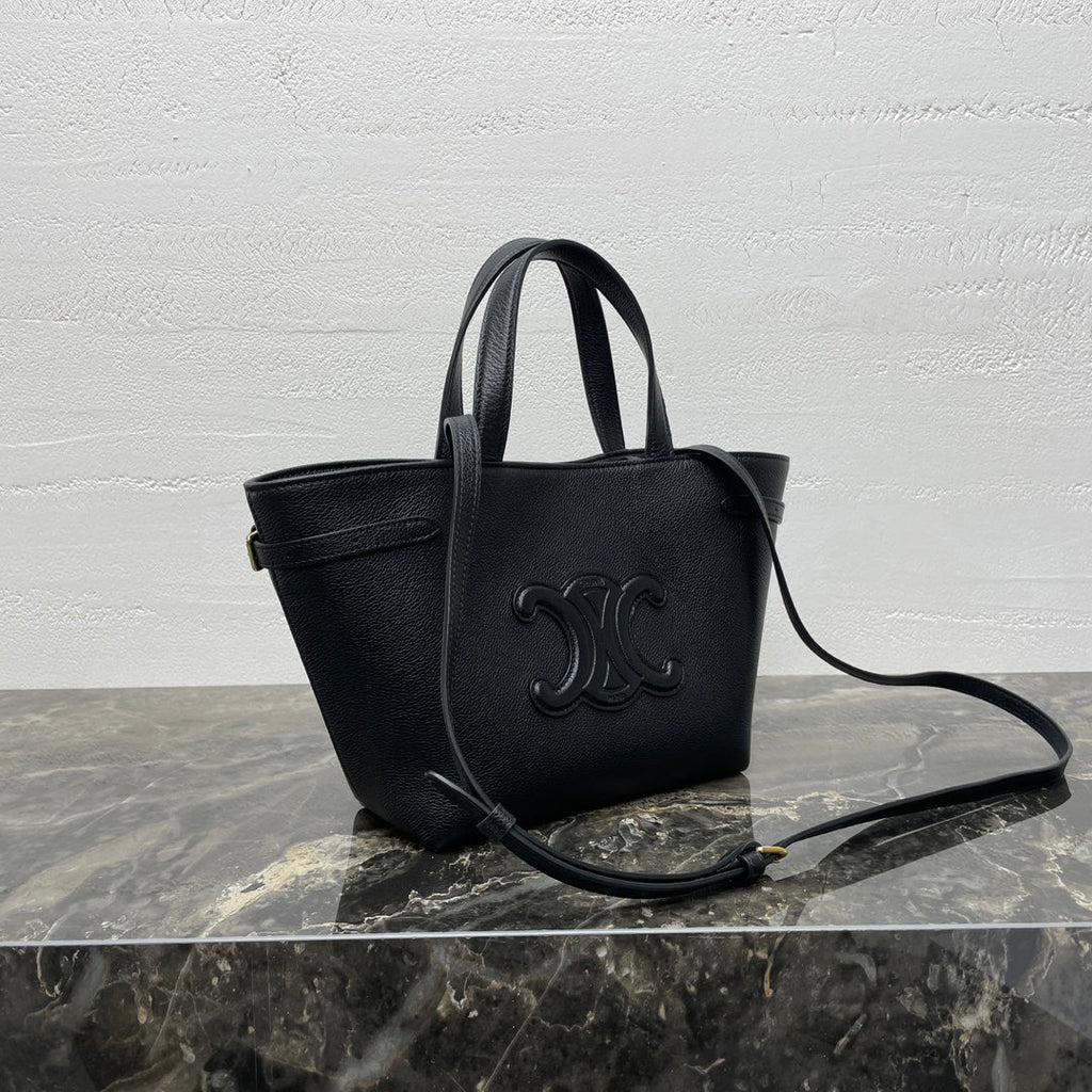 Celine Mini Cabas Anaïs Cuir Triomphe 21 in Black Grained Calfskin Bag