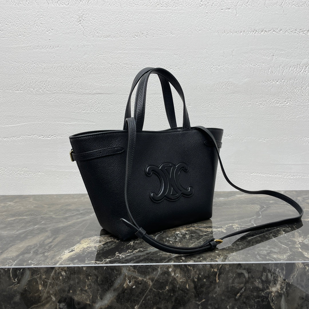 Celine Mini Cabas Anaïs Cuir Triomphe 21 in Black Grained Calfskin Bag
