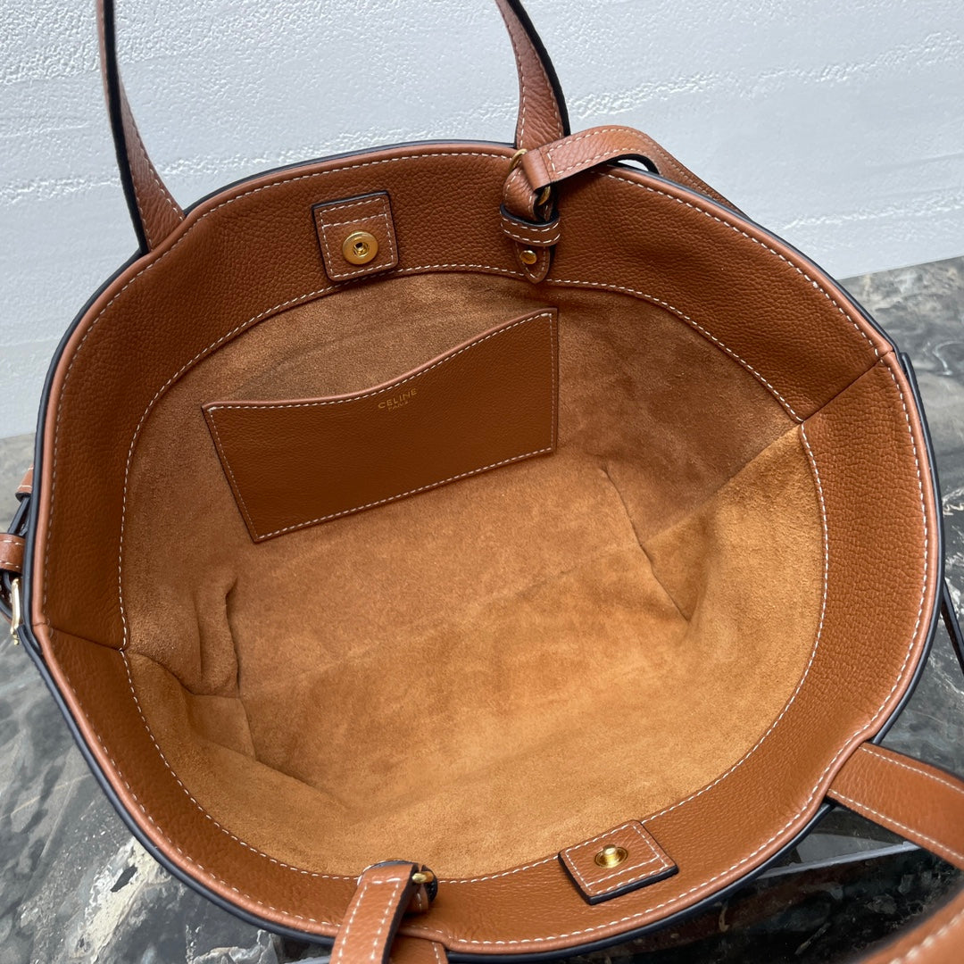 Celine Mini Cabas Anaïs Cuir Triomphe 21 in Bronze Orange Grained Calfskin Bag