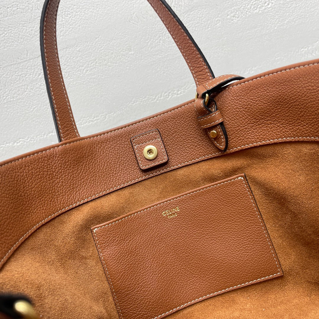 Celine Mini Cabas Anaïs Cuir Triomphe 21 in Bronze Orange Grained Calfskin Bag