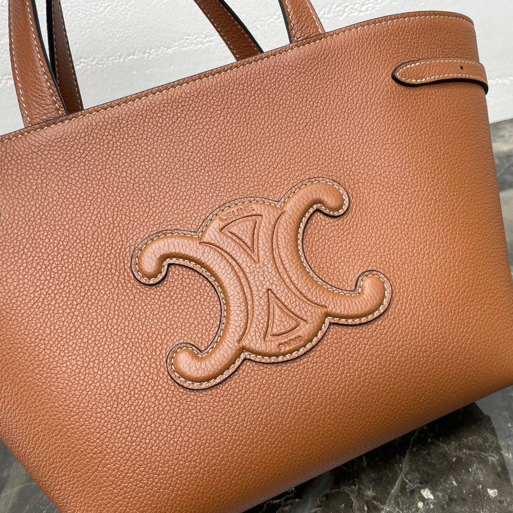 Celine Mini Cabas Anaïs Cuir Triomphe 21 in Bronze Orange Grained Calfskin Bag