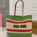 Tote 33 Bag in Multicolor Woven Straw