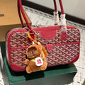Goyard Saint Martin Bag 35 in Burgundy Red Goyardine Canvas and Calfskin