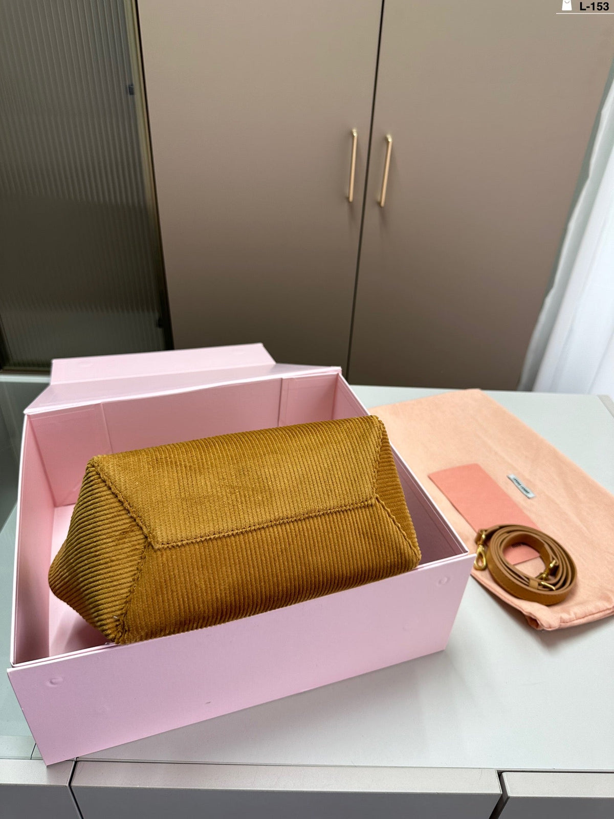 Small Shopping Bag 22 in Peanut Brown Corduroy