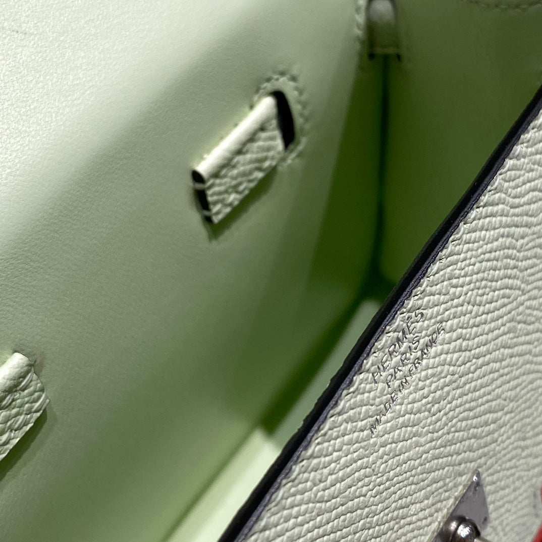 Hermes Kelly Doll 18 in Light Green Calfskin Bag