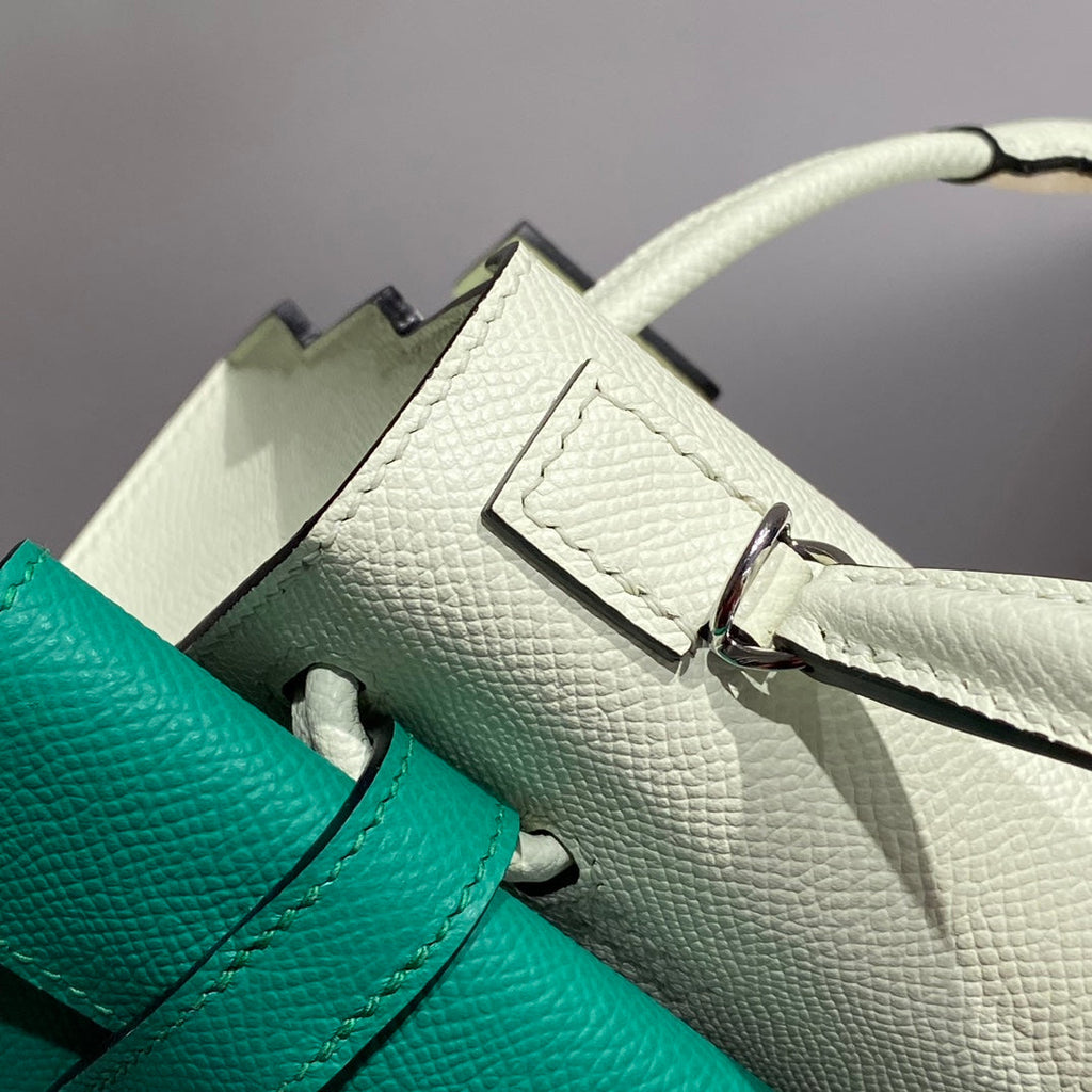 Hermes Kelly Doll 18 in Light Green Calfskin Bag