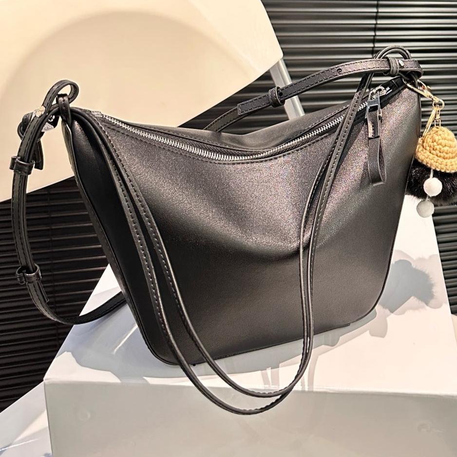 Loewe Luna Hobo 17 Bag in Black Calfskin