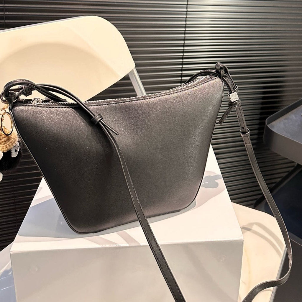 Loewe Luna Hobo 17 Bag in Black Calfskin