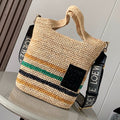 Loewe 30 Slit Bag in Colorful Raffia and Calfskin