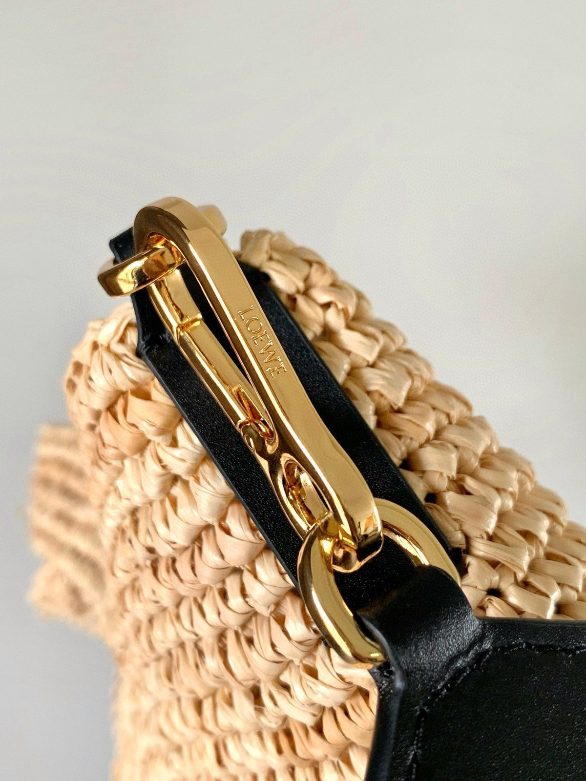 Loewe 30 Slit Bag in Colorful Raffia and Calfskin
