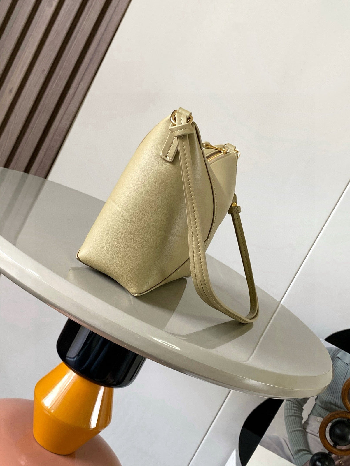 Loewe 25S Puzzle Fold Bag 23 in Dark Beige Calfskin