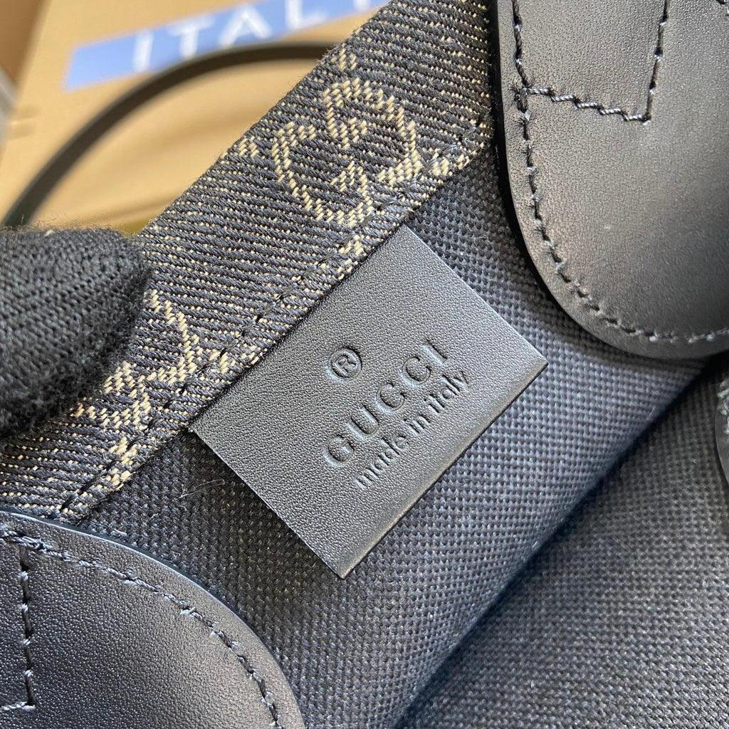 Gucci Ophidia 27 Medium Tote Bag Black Denim